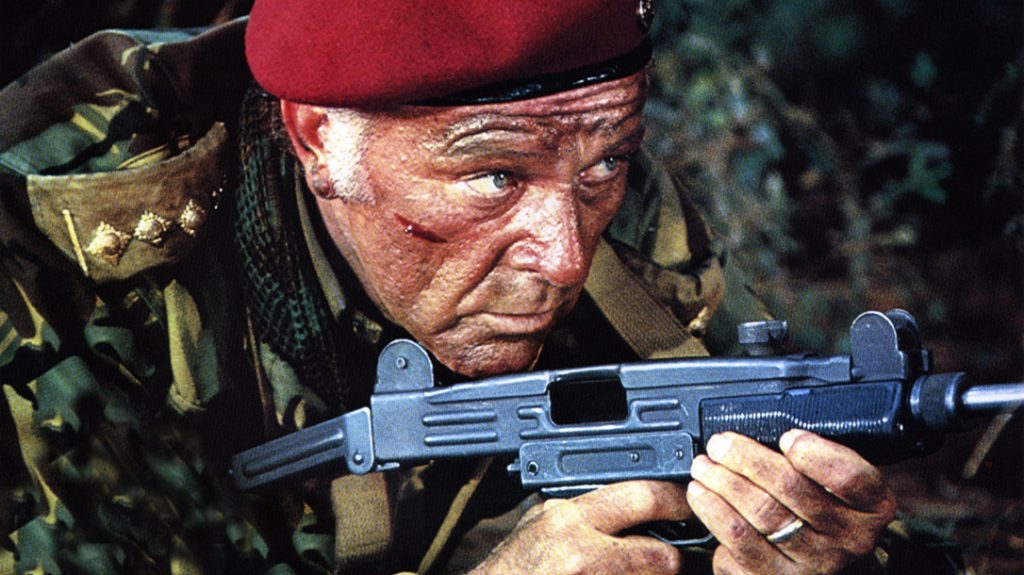 Richard Burton with an Uzi in Wild Geese.