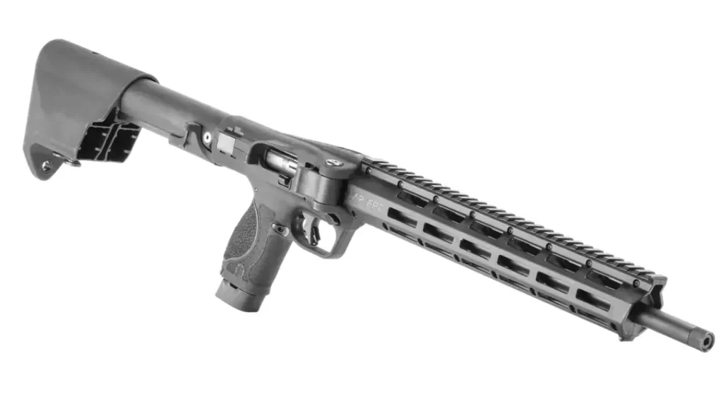 The rifle is chambered in .22LR