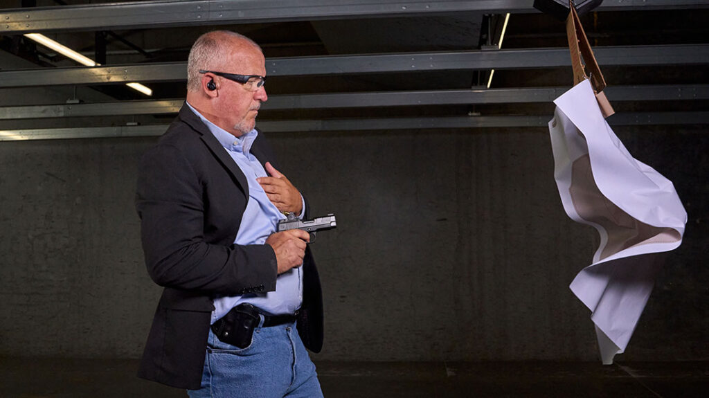 The author training at close range.