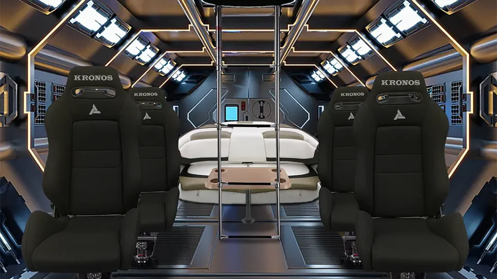 The interior of the Kronos armored submarine resembles that of a Star Trek shuttlecraft.