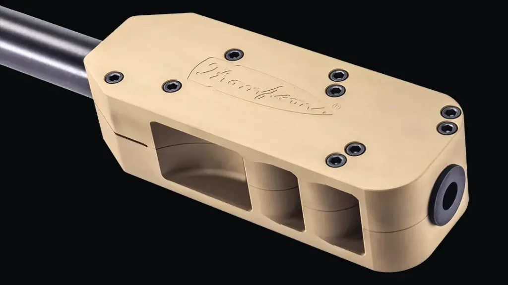 The Thompson TAO50 has a unique muzzle brake.