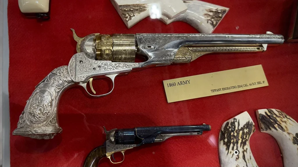 Uberti had a space as you entered the booth, showcasing some incredible revolvers.