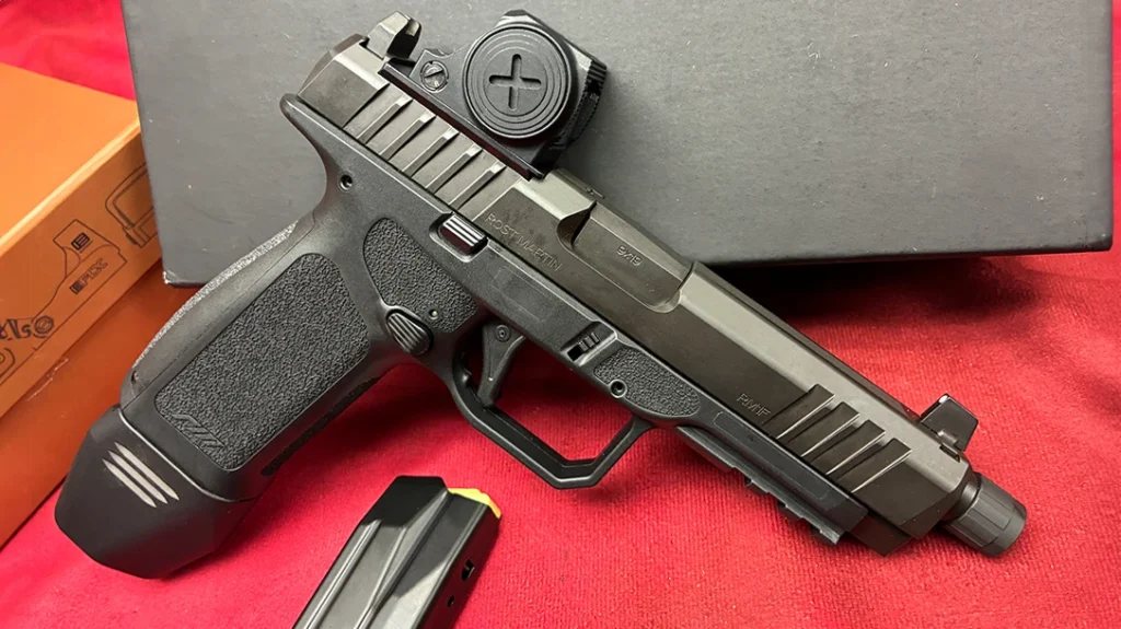 Rost Martin RM1F facing left with EOTech EFLX red dot sight mounted.
