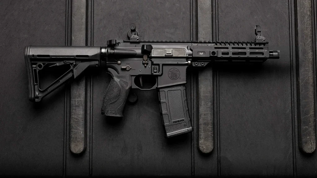 Smith & Wesson M&P15 AXE SBR .300 Blackout facing right.